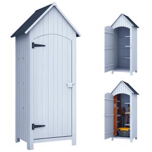 Outsunny Gartenschrank Holz Gerätehaus mit Giebeldach und B…
