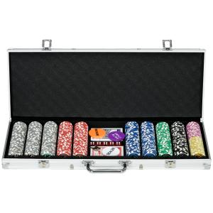 SPORTNOW Pokerkoffer Set, 500 Pokerchips 11,5 Gramm, Pokers…