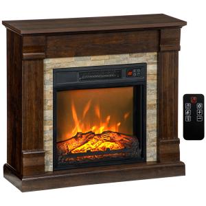 HOMCOM Elektrischer Kamin, Flammenwirkung, 1800 W, einstell…