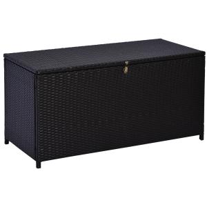 Outsunny Kissenbox Gartenbox aus Polyrattan mit Metallrahme…