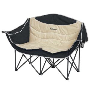 Outsunny Faltstuhl 2 Sitzer faltbar Campingstuhl mit Geträn…