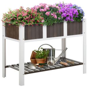 OUTSUNNY Pflanztisch Gartenarbeitstisch aus Tannenholz mit…