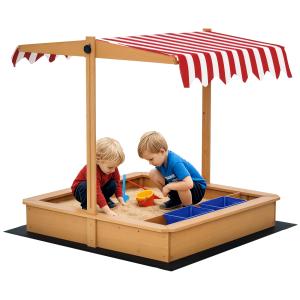 Outsunny Sandkasten ohne Boden, höhenverstellbar, Sandkiste…