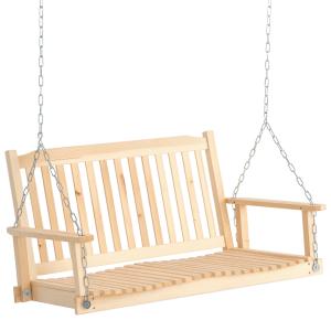 Outsunny Gartenschaukel für 2 Personen, Schaukelbank aus Ma…