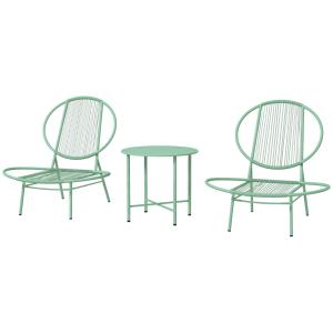 Outsunny Bistro-Set 3-teilig aus Stahl Wetterfest Gartenmöb…