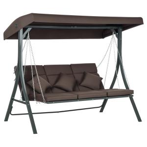 Outsunny Hollywoodschaukel 3-Sitzer, Schaukelbank mit Verst…