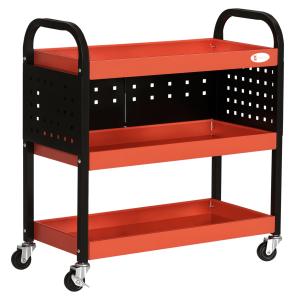 HOMCOM Werkbank 100 kg belastbar, rot, ideal für Garage, st…
