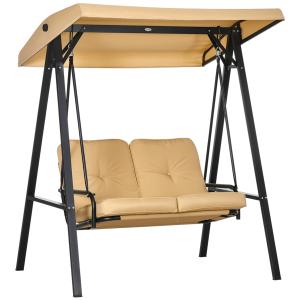 Outsuuny Hollywoodschaukel 3-Sitzer Gartenschaukel mit vers…