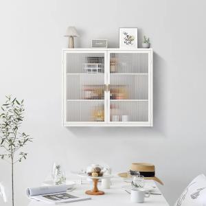 Moderne Wandschrank mit zwei Türen, Glaseinsatz und dreistu…