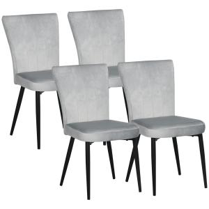 HOMCOM Esszimmerstuhl-Set  4er-Set Küchenstühle mit Rückenl…