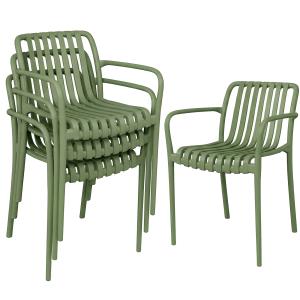 Outsunny 4er-Set stapelbare Gartenstühle aus UV-beständigem…