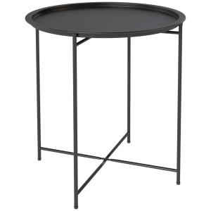 Outsunny Beistelltisch klappbar Gartentisch Ø46 x 50 cm Run…
