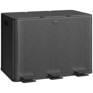 HOMCOM Mülleimer 3 x 20L Abfalleimer aus Edelstahl Mülltren…