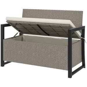 Outsunny Gartenbank mit Stauraum 2-Sitzer Sitzbank mit Sitz…