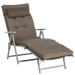 Outsunny Sonnenliege Gartenliege klappbar verstellbar mit K…