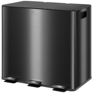 HOMCOM Mülleimer 3 x 15L Abfalleimer aus Edelstahl Mülltren…
