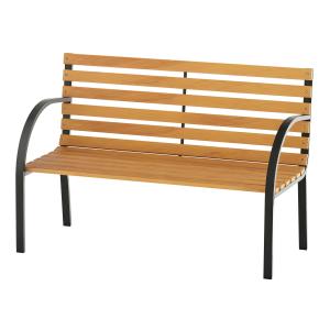 Outsunny Gartenbank 2-Sitzer Parkbank aus Stahl und Kiefern…