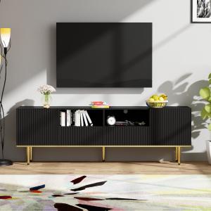Moderner TV-Schrank mit goldenen Akzenten und Stauraum, Sch…