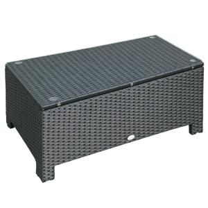 Outsunny Garten Beistelltisch Couchtisch aus wetterfestem P…