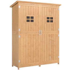 Outsunny Gartenschrank Holz Geräteschuppen Pultdach 127,5x5…