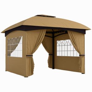 Outsunny Pavillon ca. 3,4x3,4 m wasserabweisend Gartenpavil…