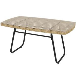 Outsunny Polyrattan Gartentisch, 90 x 50 x 45 cm, UV-bestän…