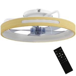 HOMCOM Deckenleuchte mit Ventilator, Ø49 cm Leise LED Decke…