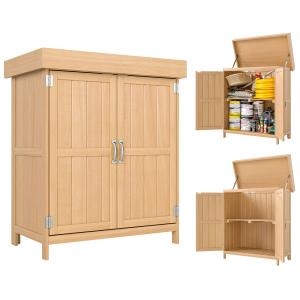 Outsunny Gartenschrank  Geräteschrank mit Doppeltür, 2 Fäch…