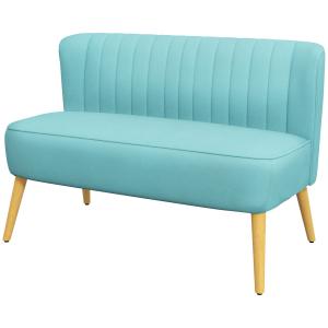 HOMCOM 2-Sitzer Sofa Zweisitzer, Loveseat mit Leinenoptik,…