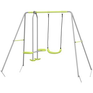 Outsunny 2-in-1 Kinderschaukelgestell mit 1 Schaukelsitz un…