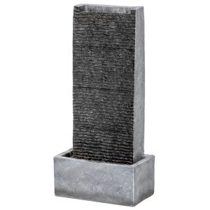 Outsunny Springbrunnen 2-stufig Gartenbrunnen mit LED Beleu…