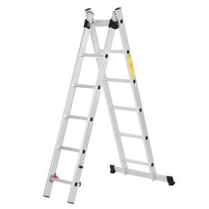 HOMCOM Multifunktionsleiter aus Aluminium 2,5 m, faltbare t…