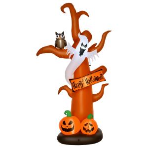 HOMCOM Aufblasbarer Halloween Baum Kürbis Deko Figur mit LE…