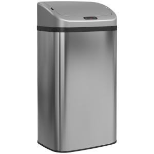 HOMCOM Mülleimer mit Sensor 48L Edelstahl Abfalleimer mit A…