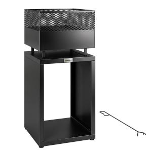 Outsunny Feuerschale 39 x 39 x 87 cm Feuerstelle mit Holzla…