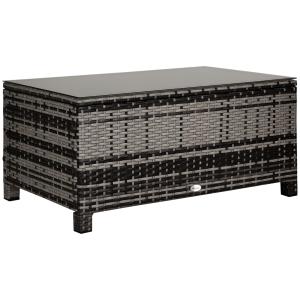 Outsunny Garten Beistelltisch Couchtisch 85 x 50 x 39 cm, G…