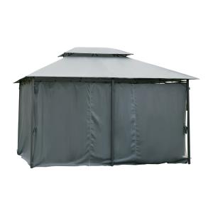 Outsunny Gartenpavillon Pavillon im Kolonialstil mit Doppel…