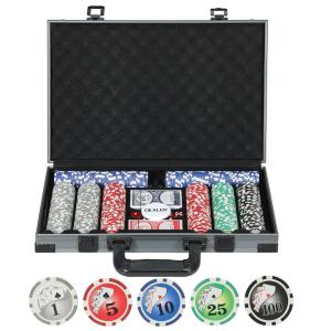 SPORTNOW Pokerkoffer Pokerset, Poker Komplett Set mit 400 C…