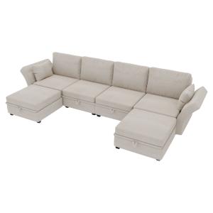 U-förmiges modulares Sofa mit Stauraum, durch zufälliges Ve…