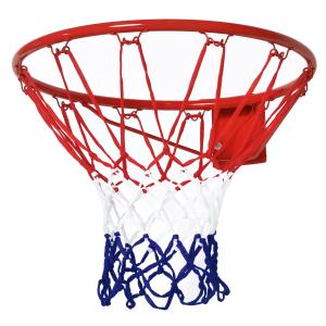 HOMCOM Basketballkorb mit Netz 46 cm, Stahlrohr & Nylon, ro…