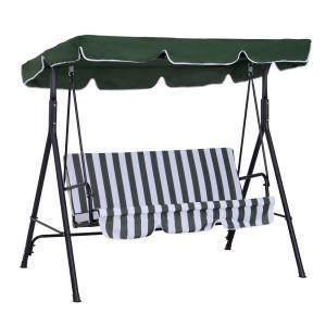 Outsunny Gartenliege 3-Sitzer mit verstellbarem Dach und Ki…