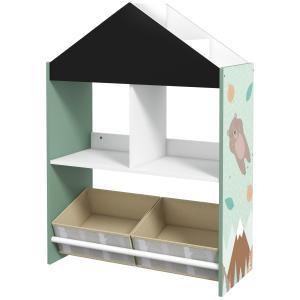 ZONEKIZ Spielzeugregal für Kinder mit Tafel, Kinderzimmermö…
