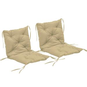 Outsunny 2er-Set Sitzkissen, 98 x 50 cm Stuhlkissen mit Bin…