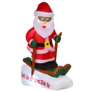 HOMCOM Aufblasbarer Weihnachtsmann auf Schlitten 1,2 m mit…