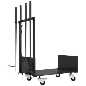 Outsunny Kaminholzregal 48 x 30 x 76 cm Brennholzregal mit…