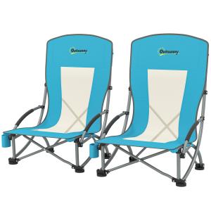 Outsunny 2er Set Campingstühle klappbar Campingstuhl mit Ge…