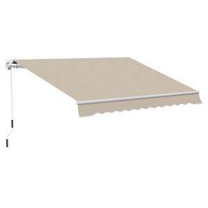 Outsunny 4m Gelenkarmmarkise mit Handkurbel, Kurbelstange M…