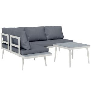 Outsunny Gartenmöbel Set 4 Personen wetterfest Balkonmöbel-…