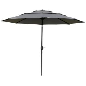 Outsunny Sonnenschirm für den Garten, runder neigbarer Sonn…