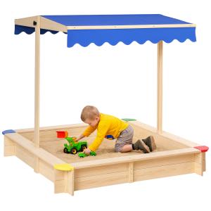 Outsunny Sandkasten ohne Boden, mit absenkbarem und schwenk…